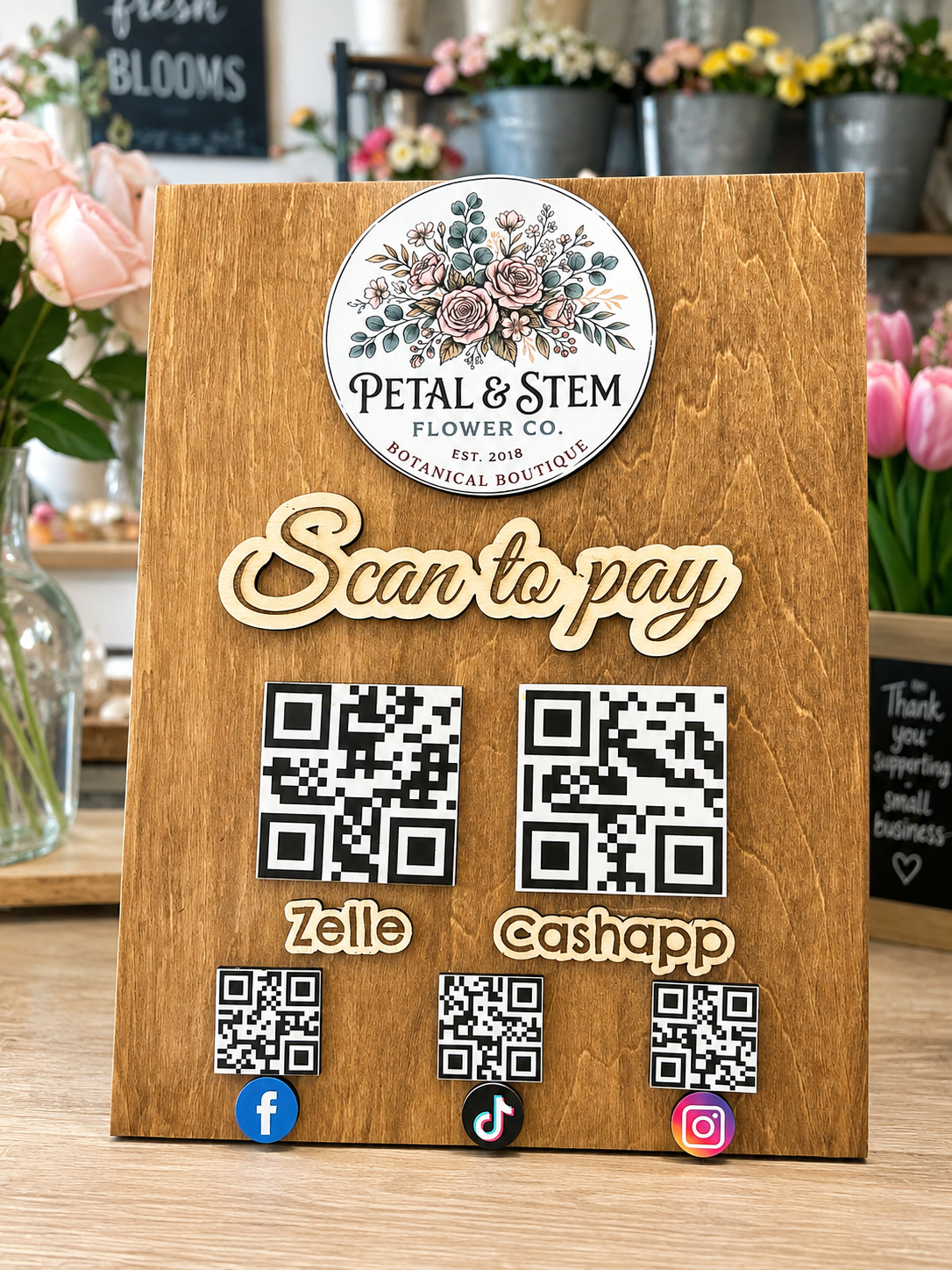 Custom Business QR Code Engraved/Color Signs