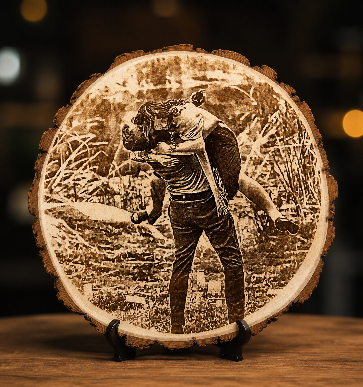 Custom Wood Slice Photo Plaque