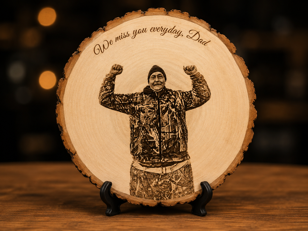 Custom Wood Slice Photo Plaque