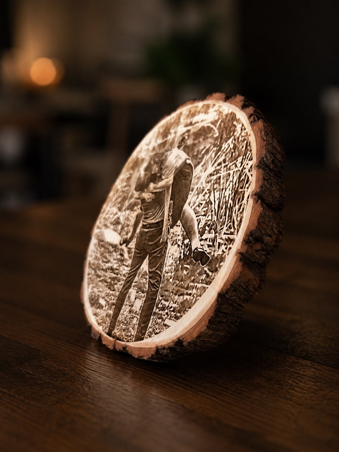 Custom Wood Slice Photo Plaque
