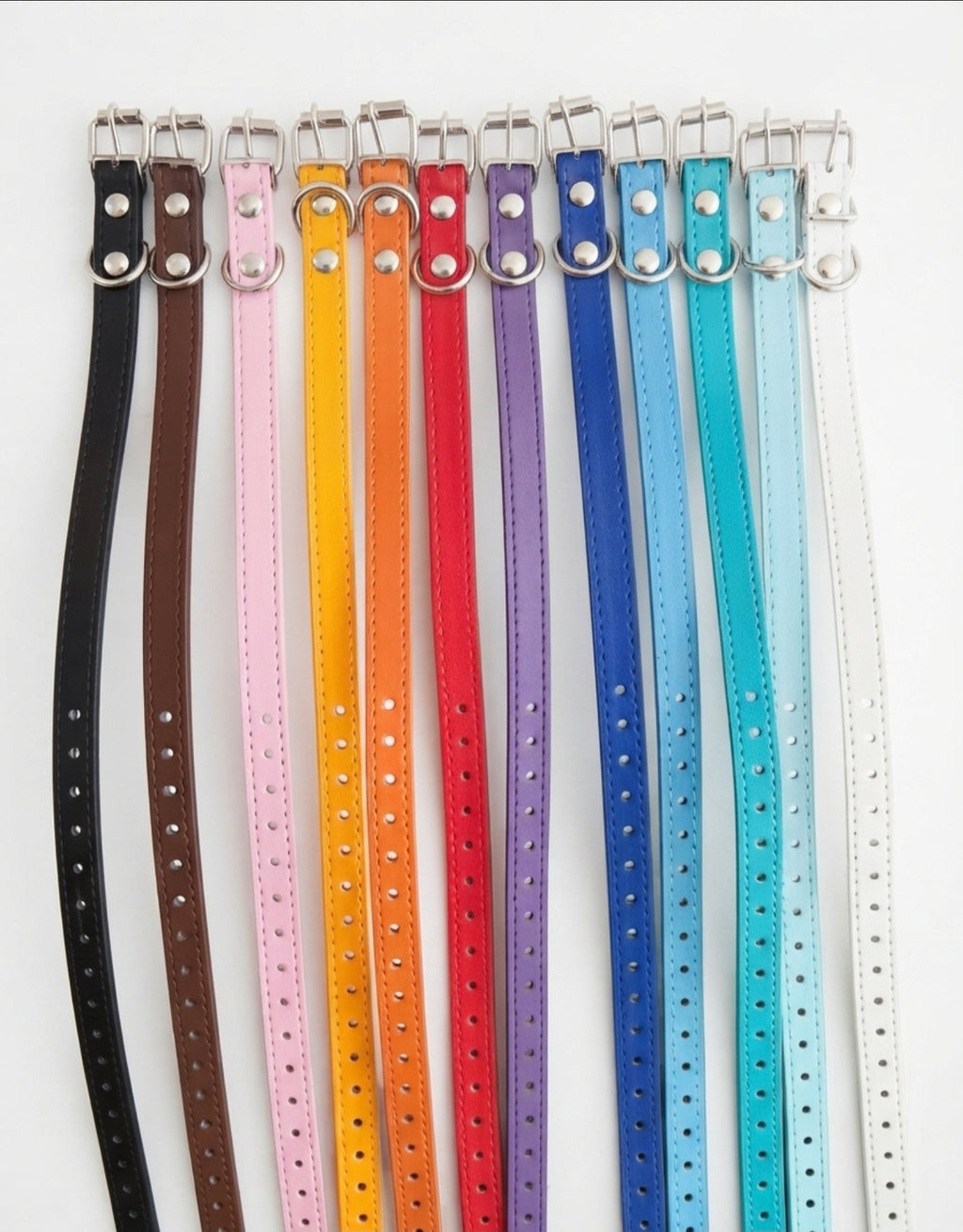 Small Custom Leather Dog Collar (6"-12")
