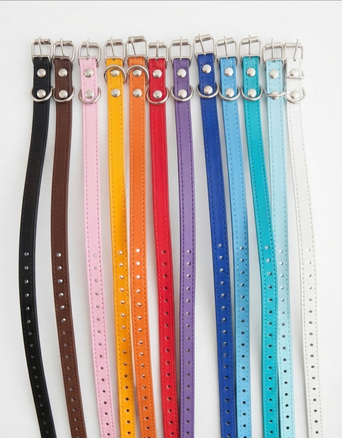 Small Custom Leather Dog Collar (6"-12")