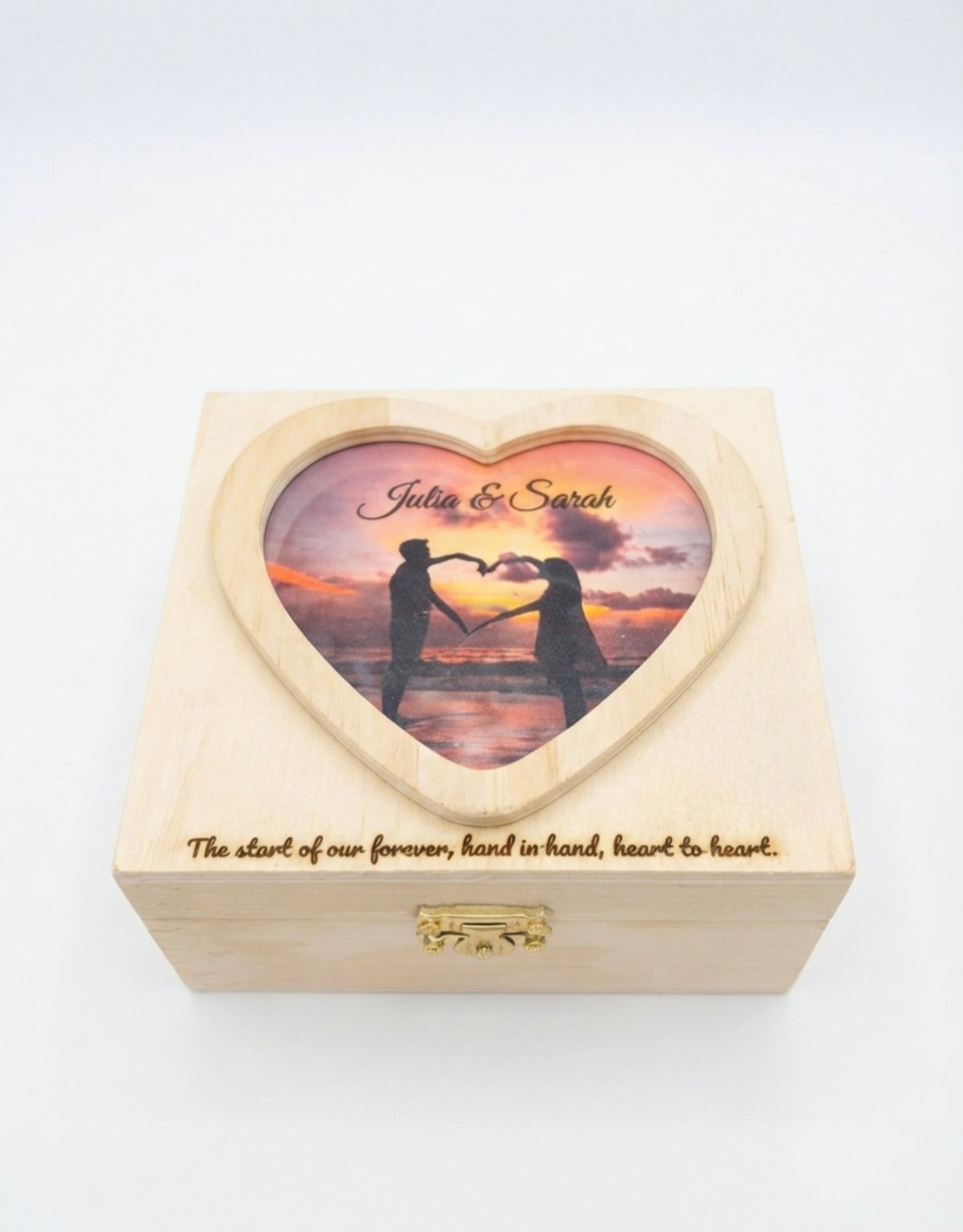 Custom Wood Heart Box
