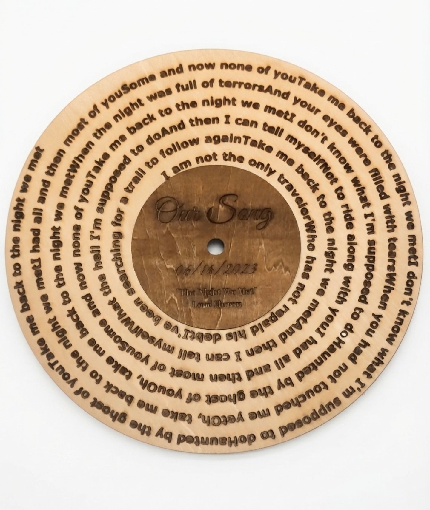 Custom Wood "Vinyl Record"