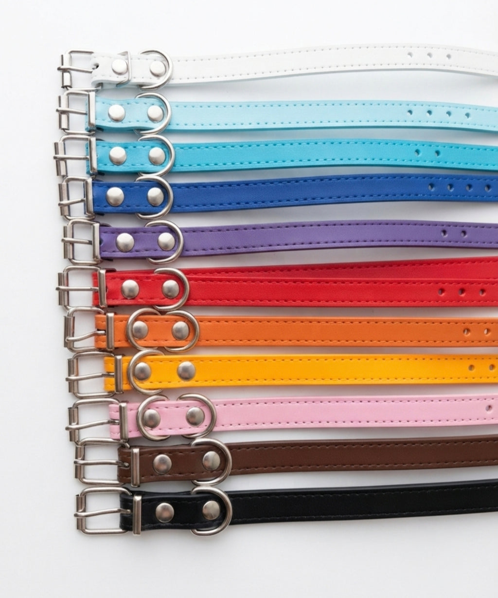 Small Custom Leather Dog Collar (6"-12")