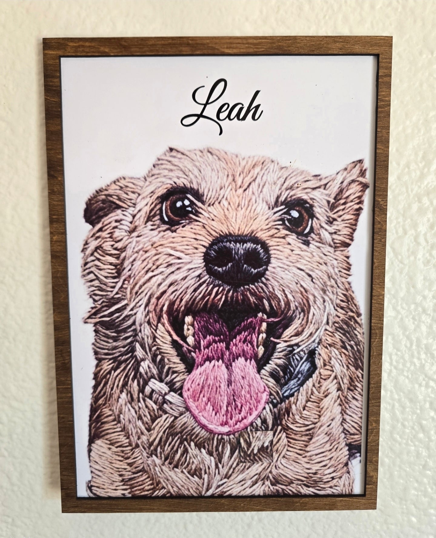 Personalized "Embroidery Style" Photo and Frame (8'x11")