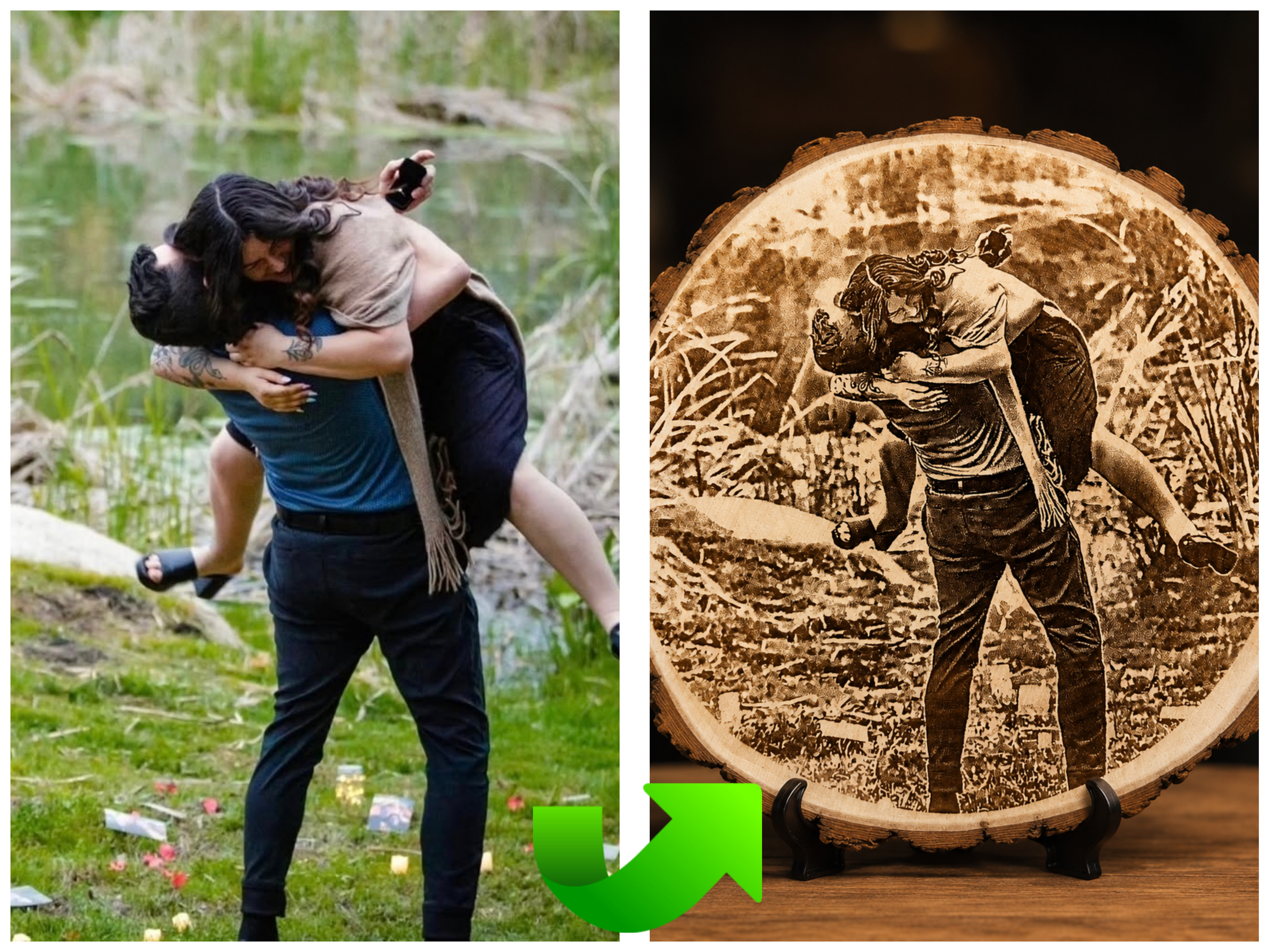 Custom Wood Slice Photo Plaque