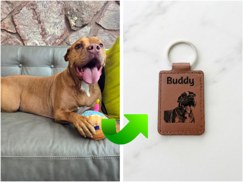 Custom Leather Engraved Keychain
