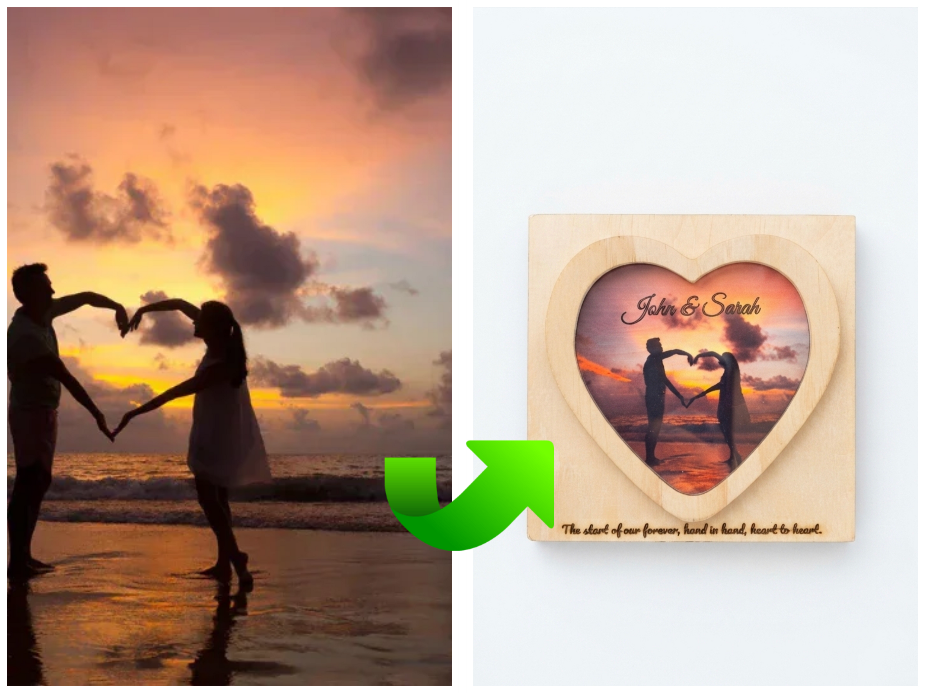 Custom Wood Heart Box