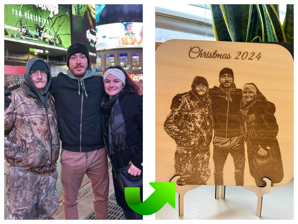 Custom Engraved Basswood Photo With Stand