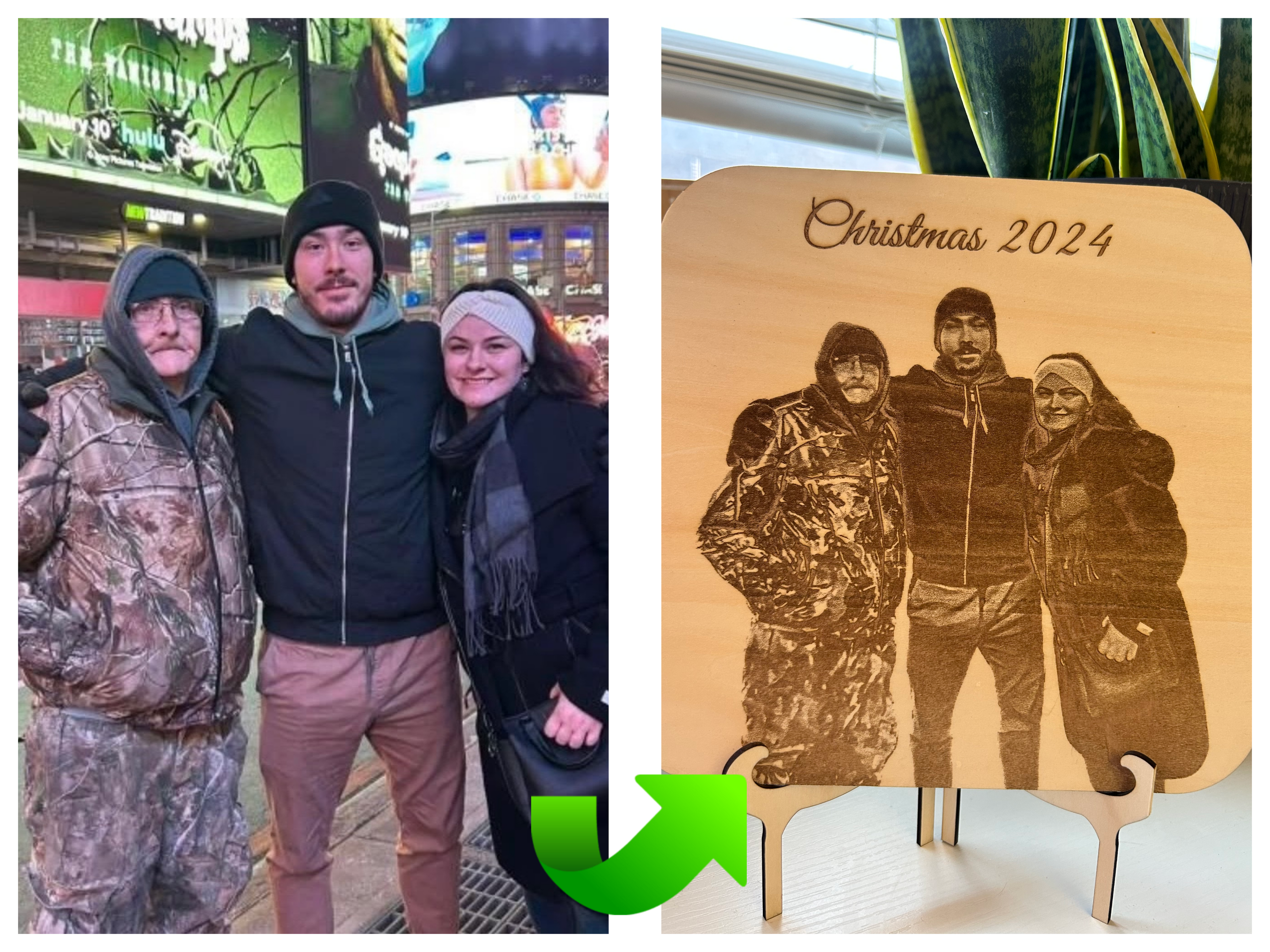 Custom Engraved Basswood Photo With Stand