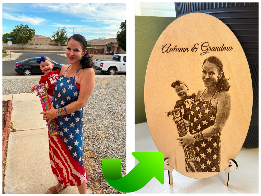 Custom Engraved Basswood Photo With Stand