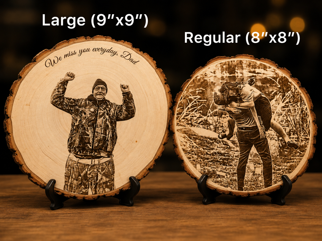 Custom Wood Slice Photo Plaque