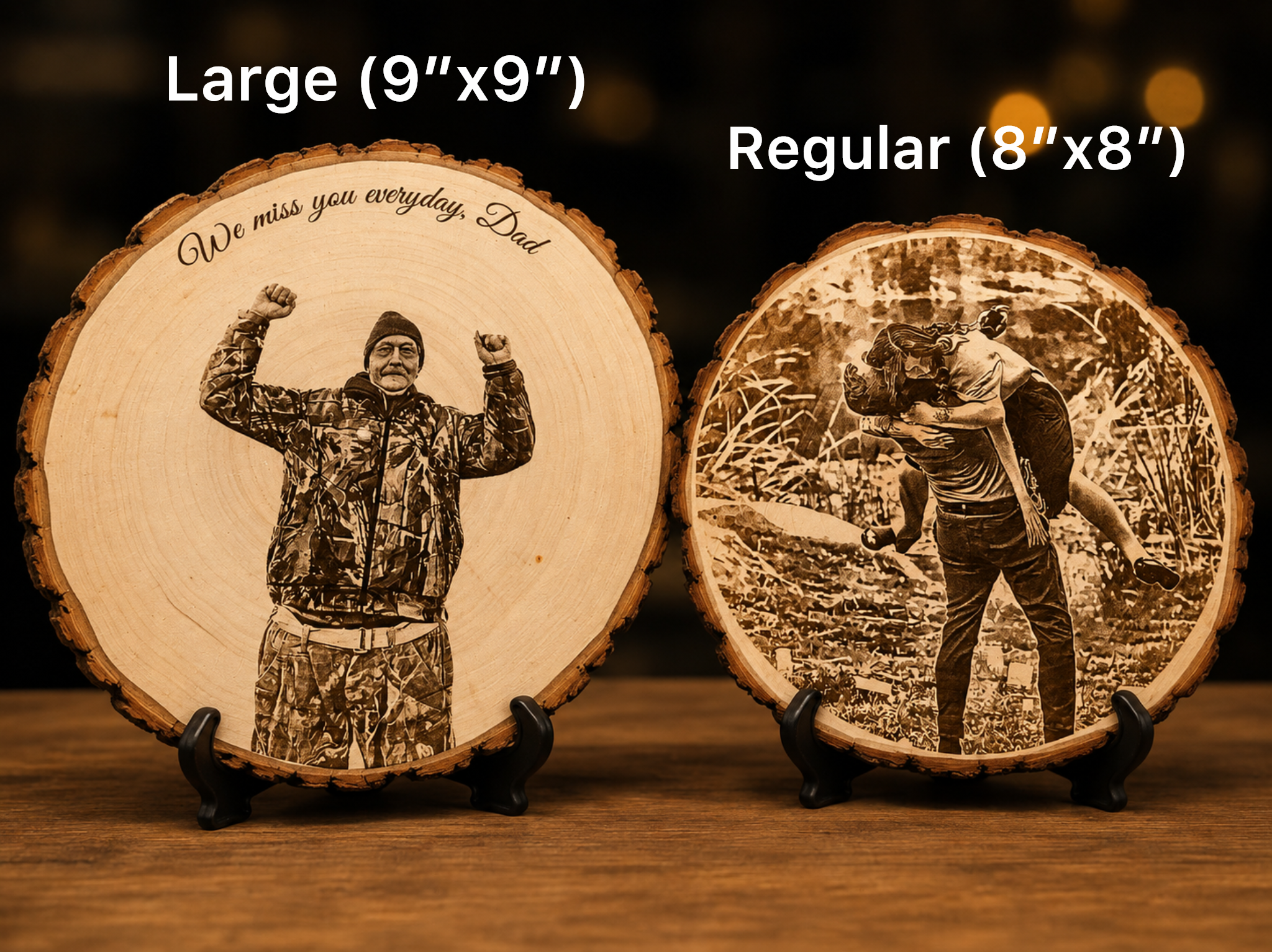 Custom Wood Slice Photo Plaque