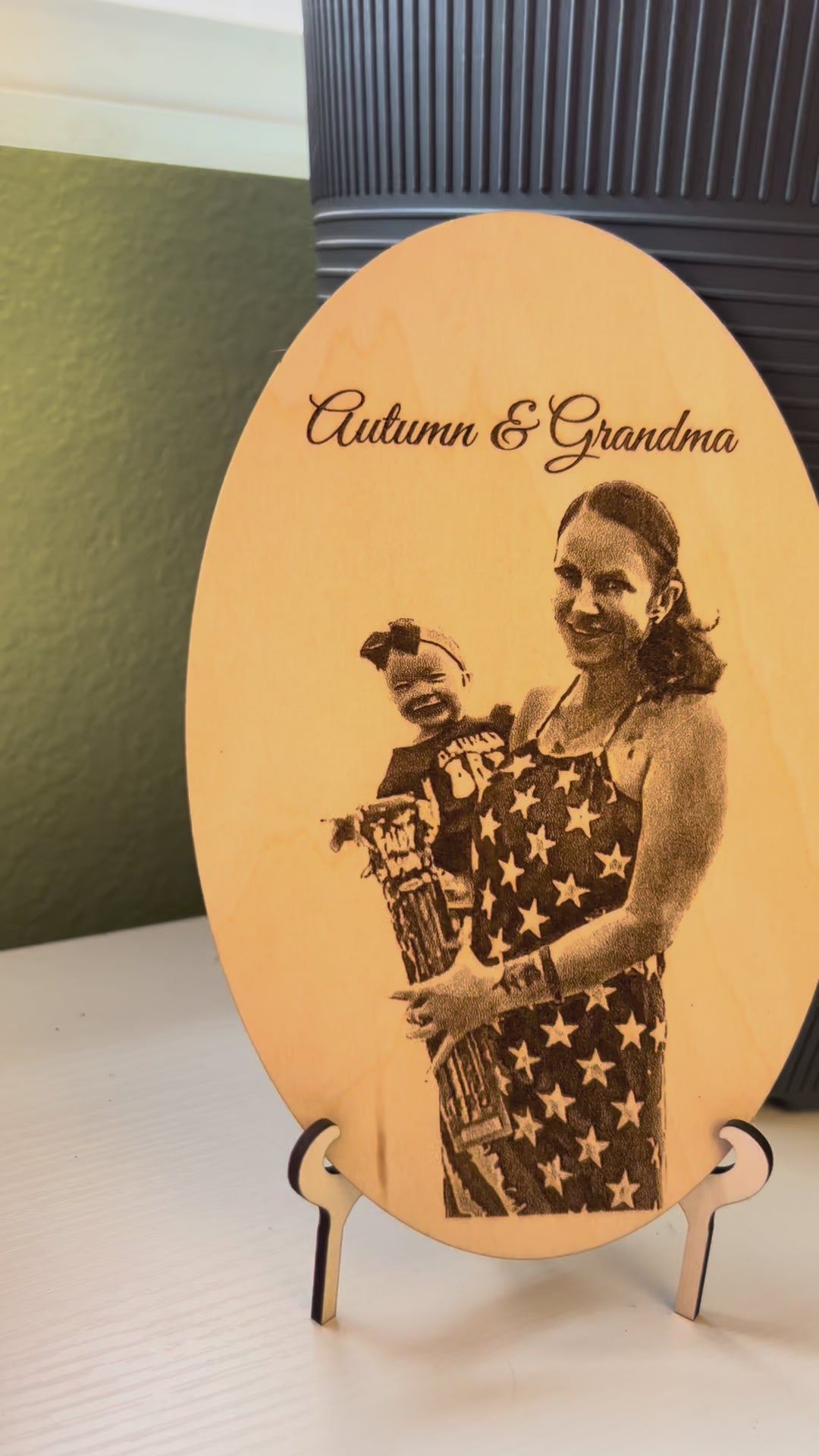 Custom Engraved Basswood Photo With Stand